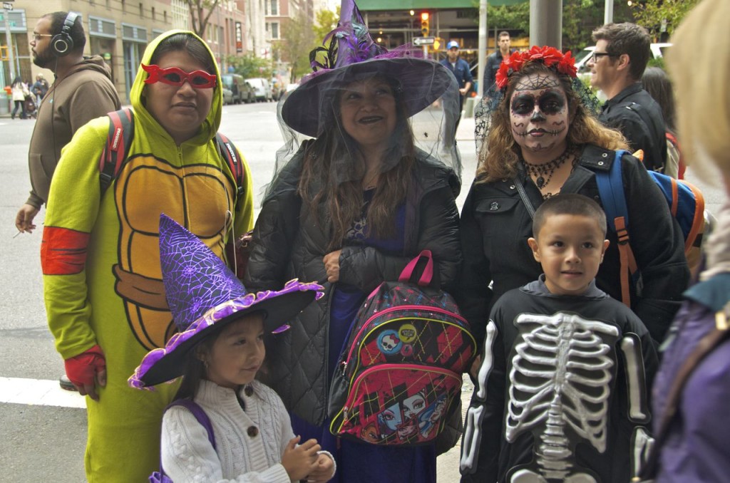 FAMILY OUT TRICK-OR-TREATING