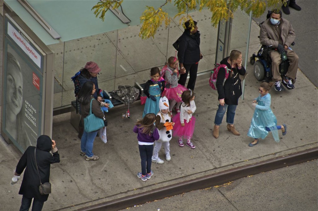 HALLOWEEN AND A BUS STOP