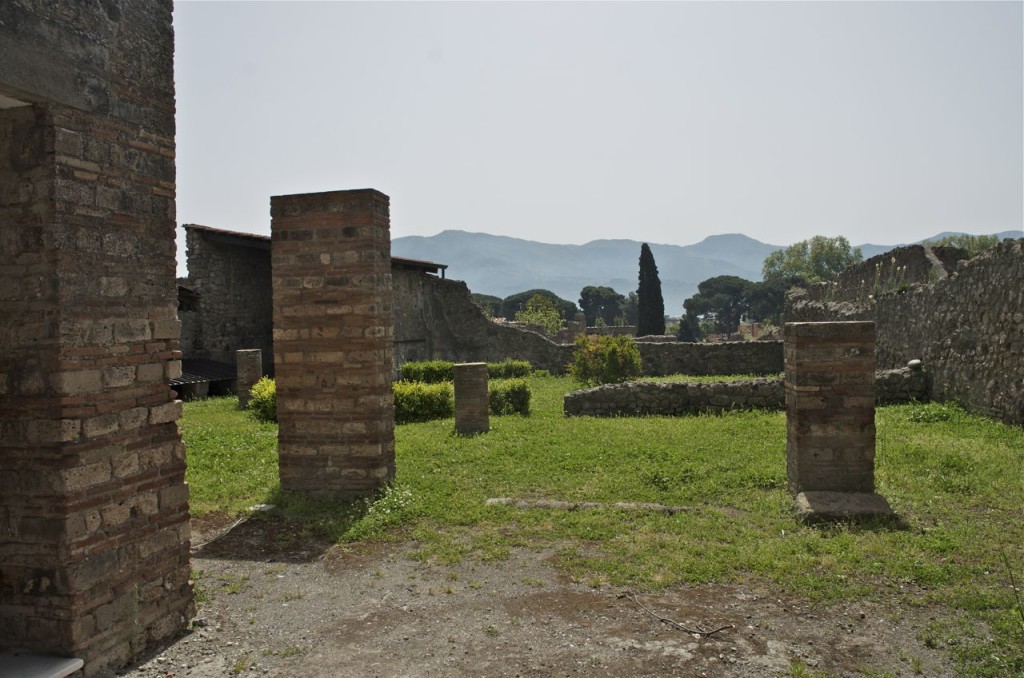 field with ruins